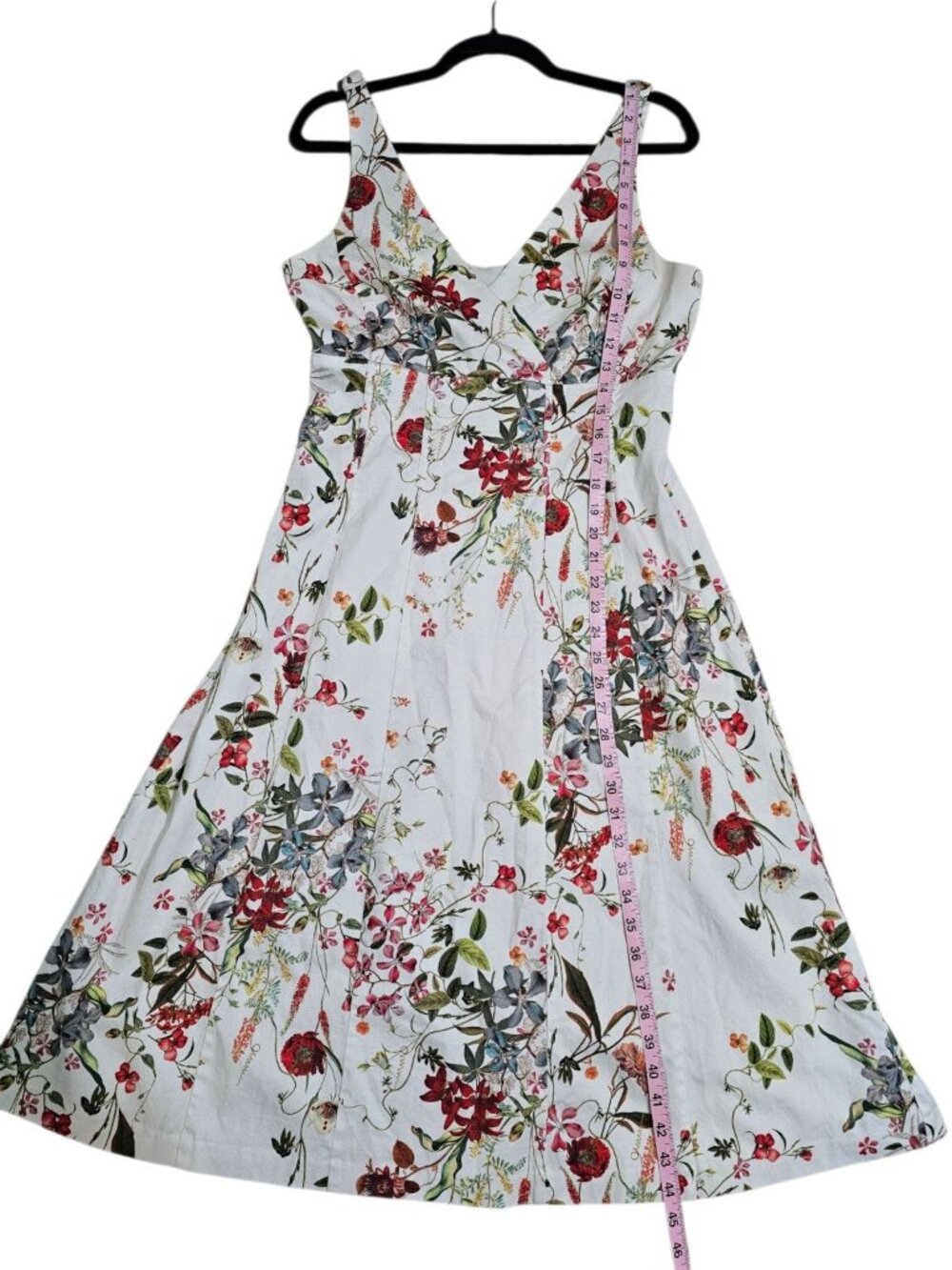 Antonio Melani Womens 8 Floral Cotton Midi Dress Botanical Statement Cottagecore - Picture 7 of 7